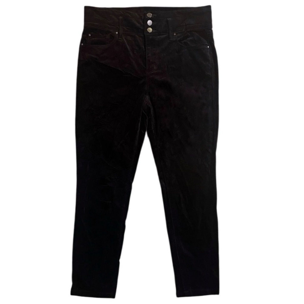 Ann Taylor Black Velour High-Rise Skinny Pants Petite Size 12P
